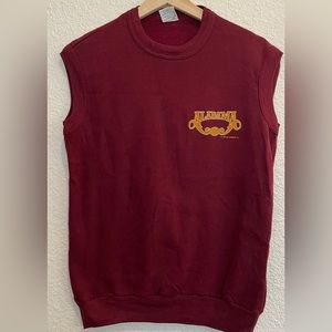 Vintage Alabama Sleeveless Sweatshirt - Burgundy - Size Medium